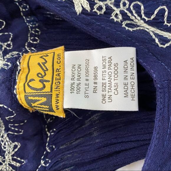 Navy Tie-dyed Embroidered Boho Maxi Dress Coverup - Picture 8 of 8